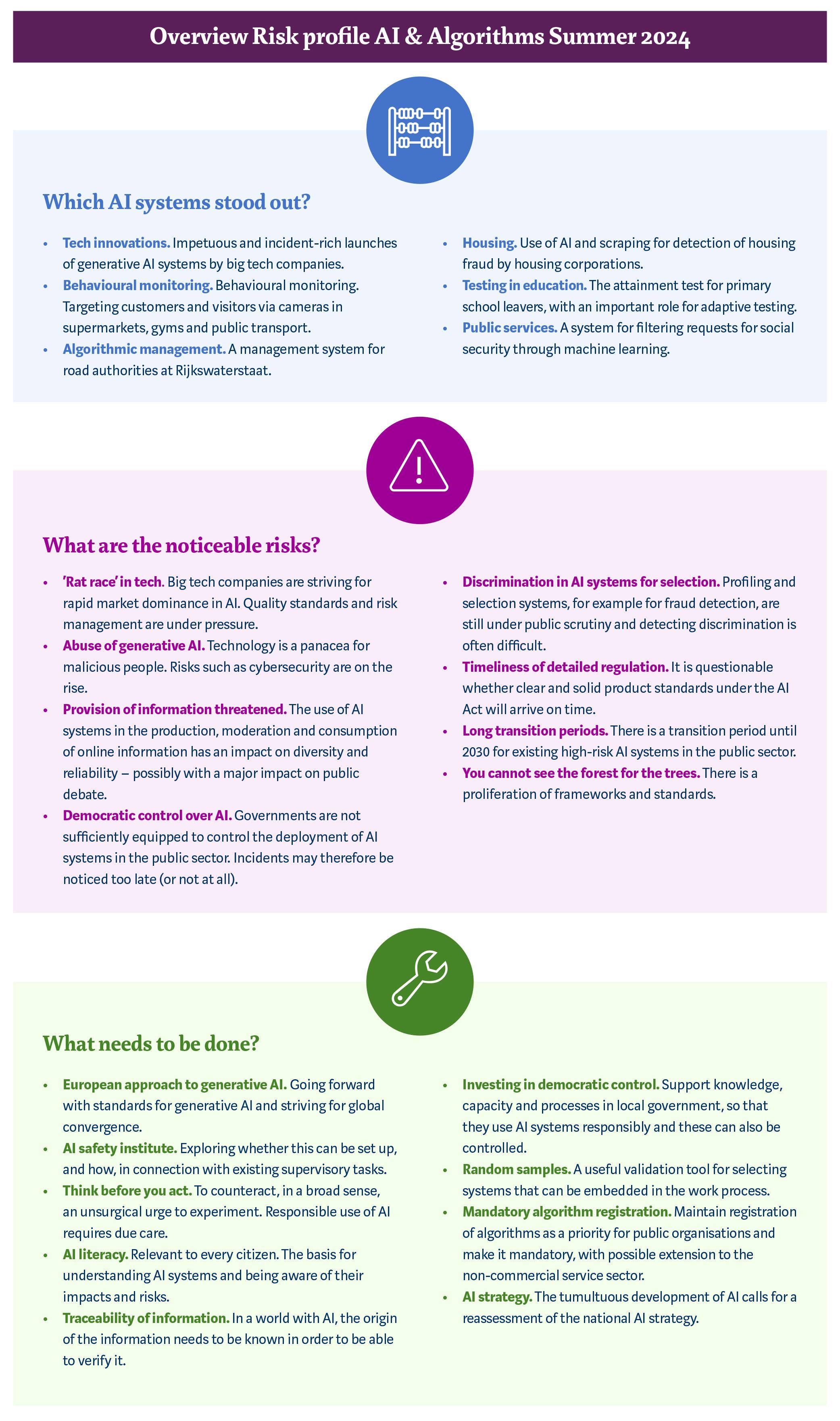 Overview Risk profile AI & Algorithms Summer 2024